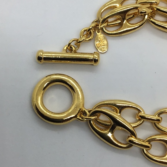 1980’s Carolee Couture Double Mariner Chain Gold Necklace - Picture 6 of 9